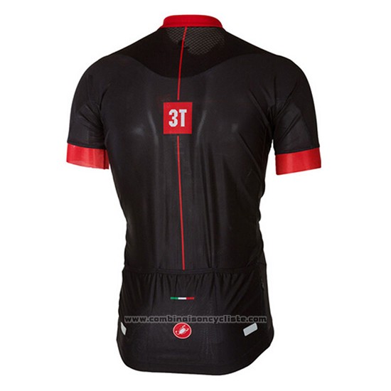 2017 Maillot Cyclisme Castelli Brillant Noir et Rouge Manches Courtes et Cuissard