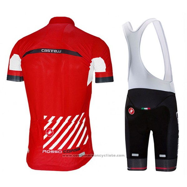 2017 Maillot Cyclisme Castelli Free AR Rouge Manches Courtes et Cuissard