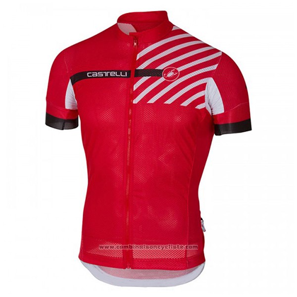 2017 Maillot Cyclisme Castelli Free AR Rouge Manches Courtes et Cuissard
