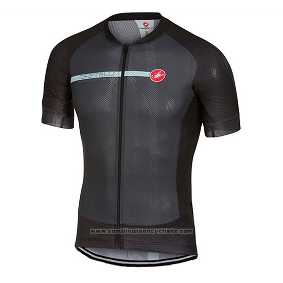 2017 Maillot Cyclisme Castelli Lumiere Noir Manches Courtes et Cuissard