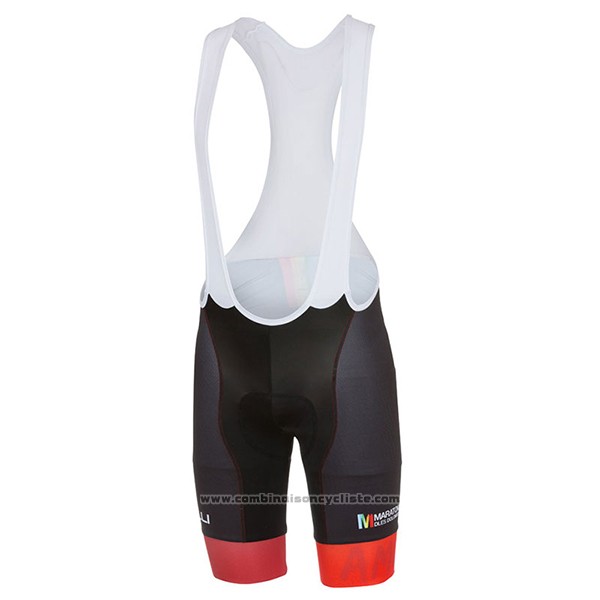 2017 Maillot Cyclisme Castelli Maratone Rouge et Noir Manches Courtes et Cuissard