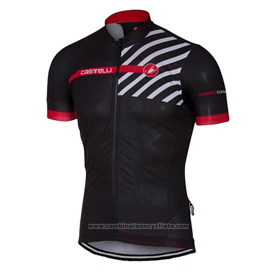 2017 Maillot Cyclisme Castelli Noir Manches Courtes et Cuissard