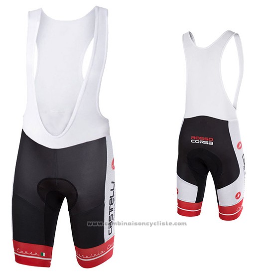 2017 Maillot Cyclisme Castelli Noir et Blanc Manches Courtes et Cuissard