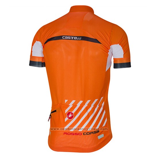 2017 Maillot Cyclisme Castelli Orange Manches Courtes et Cuissard
