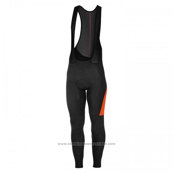 2017 Maillot Cyclisme Castelli Orange et Noir Manches Longues et Cuissard