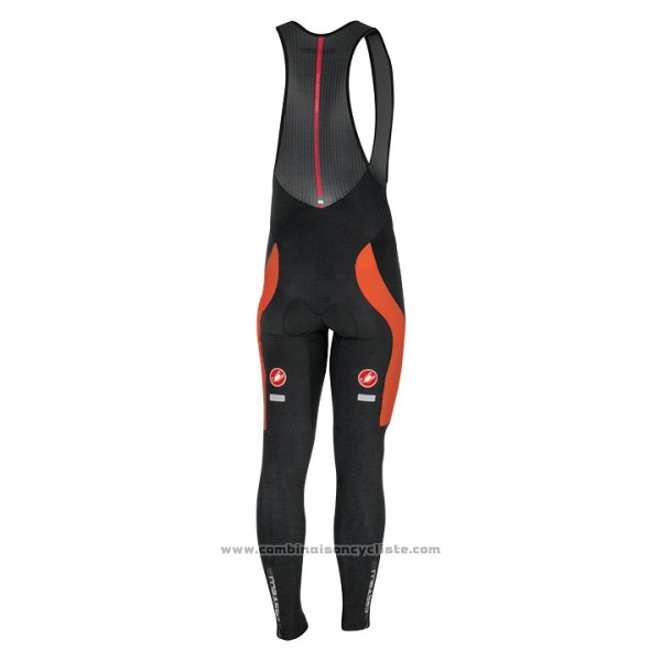 2017 Maillot Cyclisme Castelli Orange et Noir Manches Longues et Cuissard