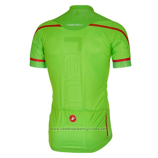 2017 Maillot Cyclisme Castelli Vert Manches Courtes et Cuissard