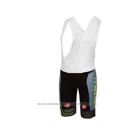 2017 Maillot Cyclisme Castelli Vert et Noir Manches Courtes et Cuissard