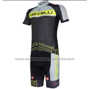 2017 Maillot Cyclisme Castelli Vert et Noir Manches Courtes et Cuissard