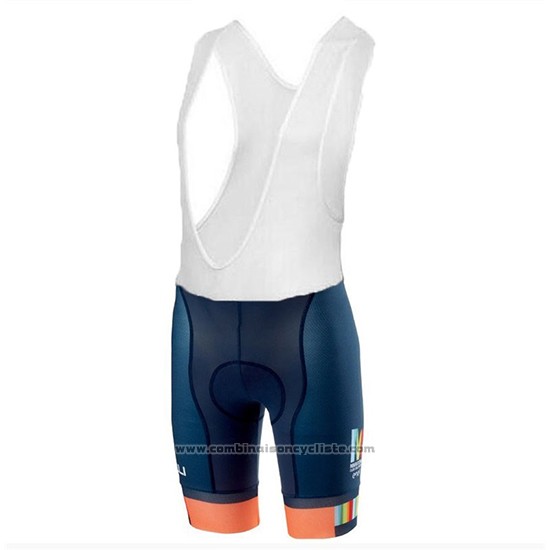 2018 Maillot Cyclisme Castelli Maratona Dles Dolomites-enel Bleu Orange Manches Courtes et Cuissard