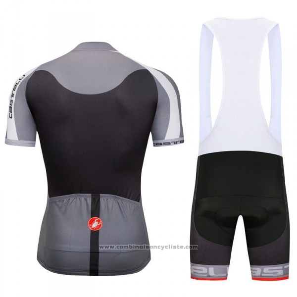 2018 Maillot Cyclisme Castelli Gris Manches Courtes et Cuissard