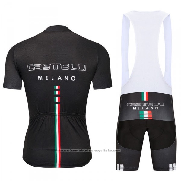 2018 Maillot Cyclisme Castelli Noir Manches Courtes et Cuissard