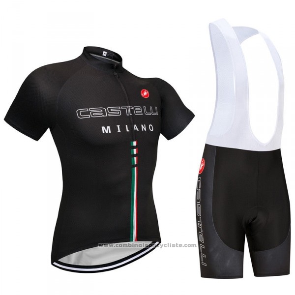 2018 Maillot Cyclisme Castelli Noir Manches Courtes et Cuissard