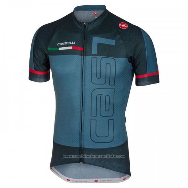 2018 Maillot Cyclisme Castelli Vert Militare Manches Courtes et Cuissard