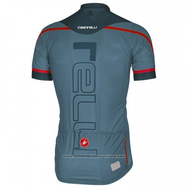 2018 Maillot Cyclisme Castelli Vert Militare Manches Courtes et Cuissard