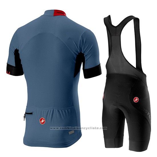 2019 Maillot Cyclisme Castelli Aero Race Bleu Manches Courtes et Cuissard