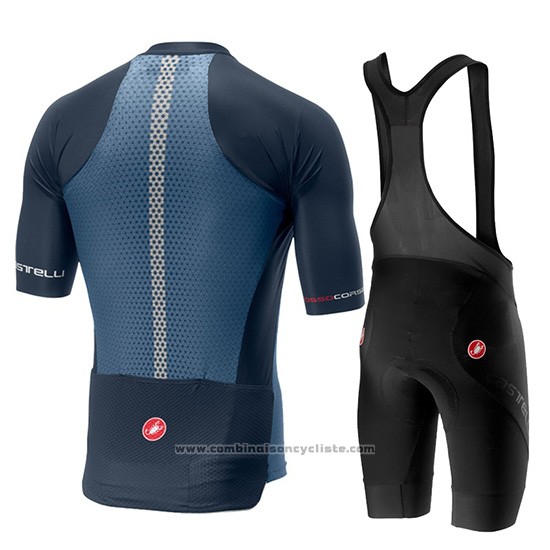 2019 Maillot Cyclisme Castelli Aero Race Bleu Rouge Manches Courtes et Cuissard
