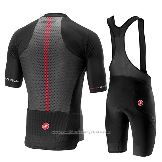 2019 Maillot Cyclisme Castelli Aero Race Noir Manches Courtes et Cuissard