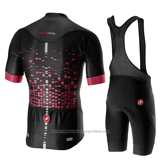 2019 Maillot Cyclisme Castelli Climber's 2.0 Noir Rose Manches Courtes et Cuissard
