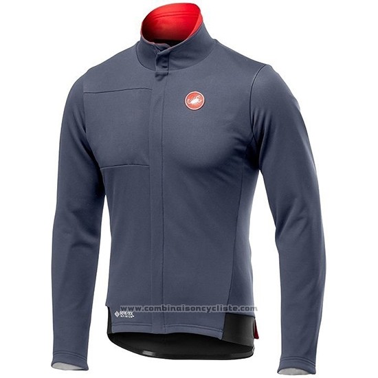 2019 Maillot Cyclisme Castelli DE Gris Rouge Manches Longues et Cuissard