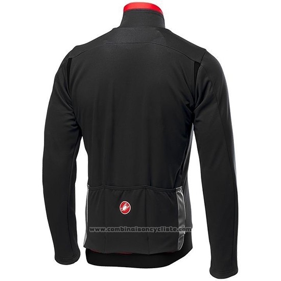 2019 Maillot Cyclisme Castelli DE Noir Rouge Manches Longues et Cuissard
