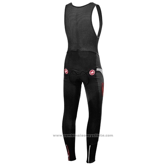 2019 Maillot Cyclisme Castelli DE Noir Rouge Manches Longues et Cuissard