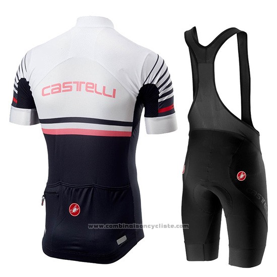 2019 Maillot Cyclisme Castelli Free AR 4.1 Blanc Noir Manches Courtes et Cuissard