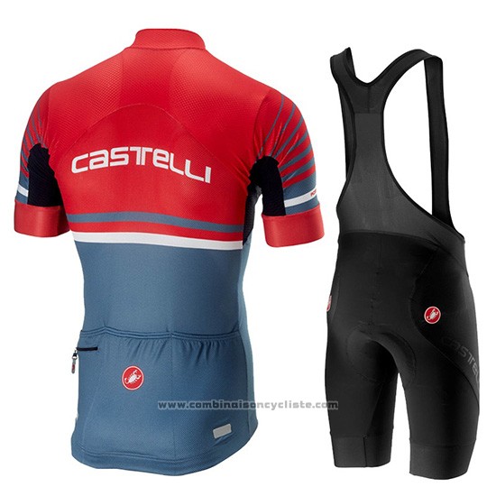 2019 Maillot Cyclisme Castelli Free AR 4.1 Rouge Gris Manches Courtes et Cuissard