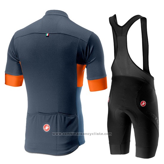 2019 Maillot Cyclisme Castelli Prologo 6 Gris Orange Manches Courtes et Cuissard