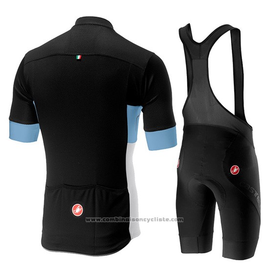 2019 Maillot Cyclisme Castelli Prologo 6 Noir Azur Blanc Manches Courtes et Cuissard