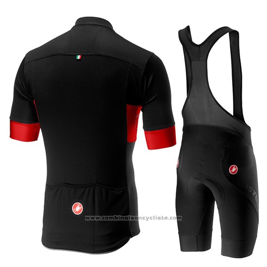 2019 Maillot Cyclisme Castelli Prologo 6 Noir Rouge Manches Courtes et Cuissard