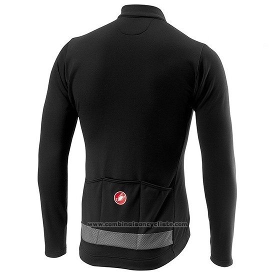 2019 Maillot Cyclisme Castelli Puro 3 Gris Noir Manches Longues et Cuissard