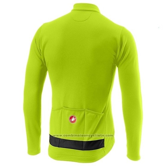 2019 Maillot Cyclisme Castelli Puro 3 Vert Noir Manches Longues et Cuissard