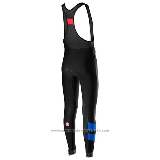 2019 Maillot Cyclisme Castelli Raddoppia 2 Bleu Argent Manches Longues et Cuissard