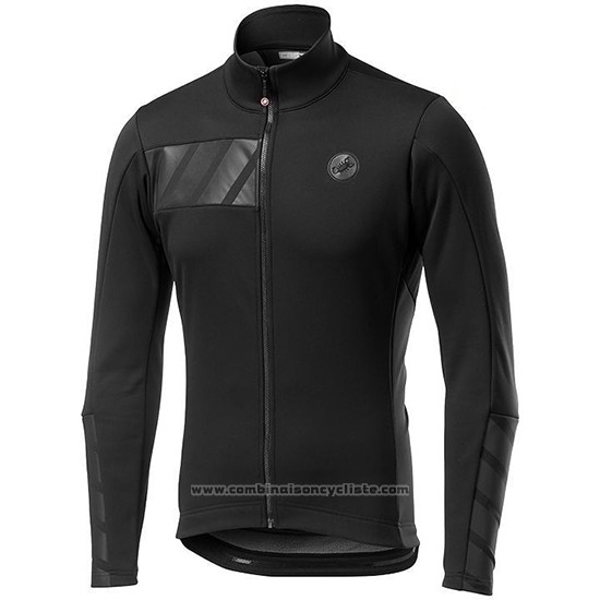 2019 Maillot Cyclisme Castelli Raddoppia 2 Noir Manches Longues et Cuissard
