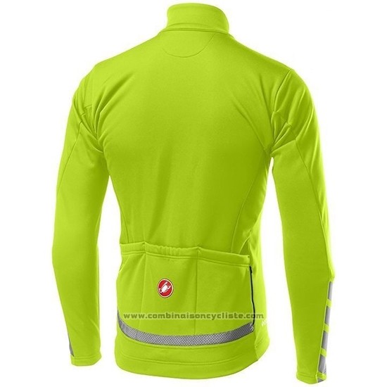 2019 Maillot Cyclisme Castelli Raddoppia 2 Vert Argent Manches Longues et Cuissard