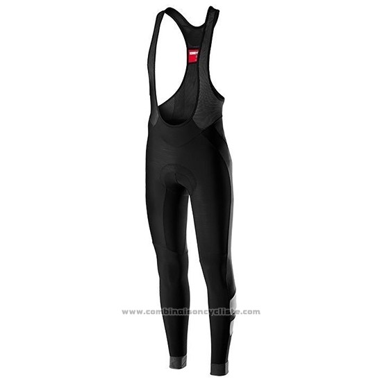 2019 Maillot Cyclisme Castelli Raddoppia 2 Vert Argent Manches Longues et Cuissard