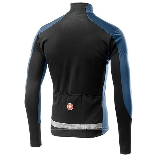 2019 Maillot Cyclisme Castelli TRAS Bleu Orange Manches Longues et Cuissard