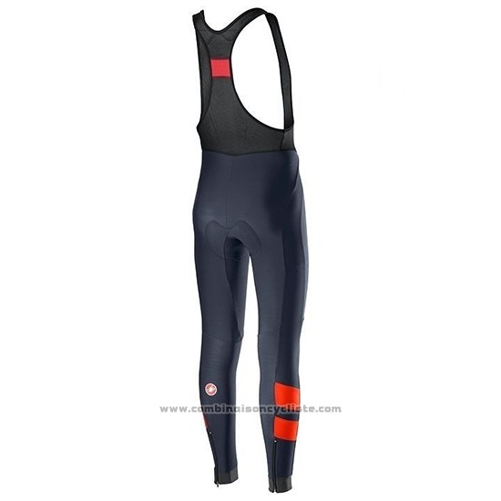 2019 Maillot Cyclisme Castelli TRAS Bleu Orange Manches Longues et Cuissard