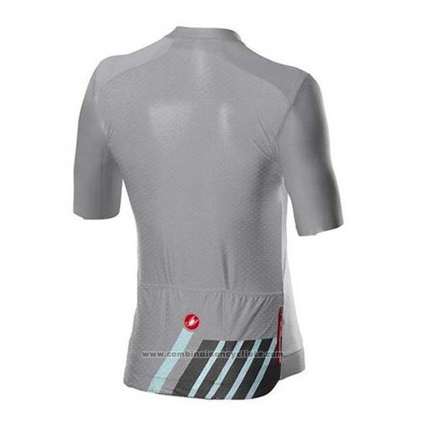 2020 Maillot Cyclisme Castelli Gris Noir Manches Courtes et Cuissard