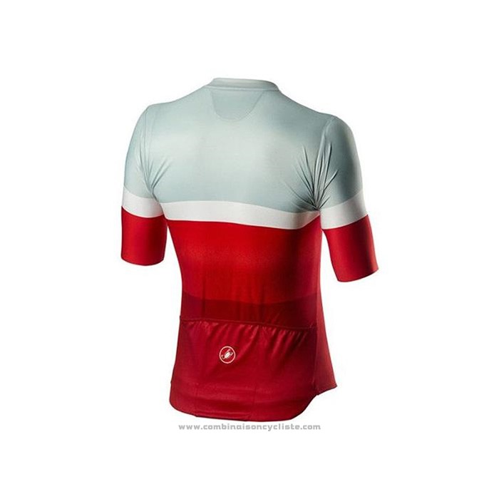 2020 Maillot Cyclisme Castelli Gris Rouge Manches Courtes et Cuissard