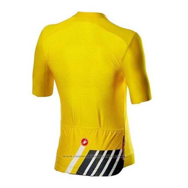 2020 Maillot Cyclisme Castelli Jaune Noir Manches Courtes et Cuissard