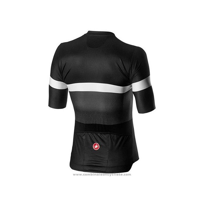 2020 Maillot Cyclisme Castelli Noir Blanc Manches Courtes et Cuissard