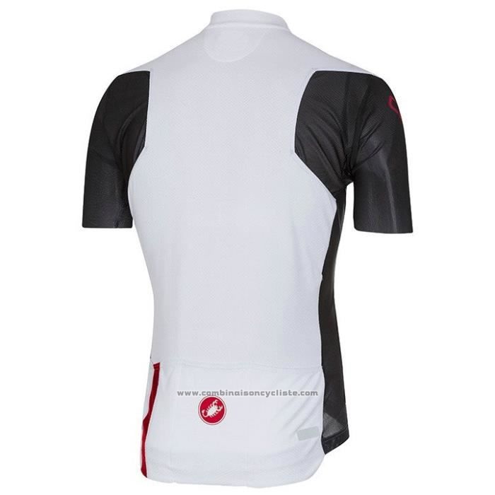 2020 Maillot Cyclisme Castelli Noir Blanc Rouge Manches Courtes et Cuissard