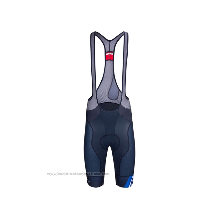 2021 Maillot Cyclisme Castelli Bleu Noir Blanc Manches Courtes et Cuissard