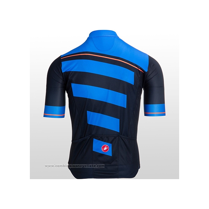 2021 Maillot Cyclisme Castelli Bleu Noir Manches Courtes et Cuissard