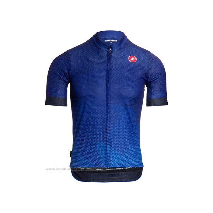 2021 Maillot Cyclisme Castelli Brillant Bleu Manches Courtes et Cuissard