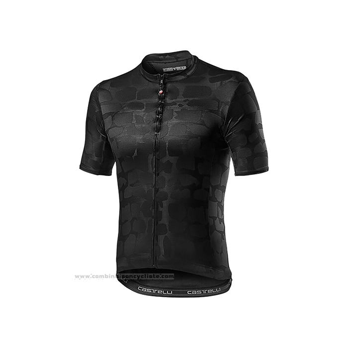 2021 Maillot Cyclisme Castelli Brillant Noir Manches Courtes et Cuissard