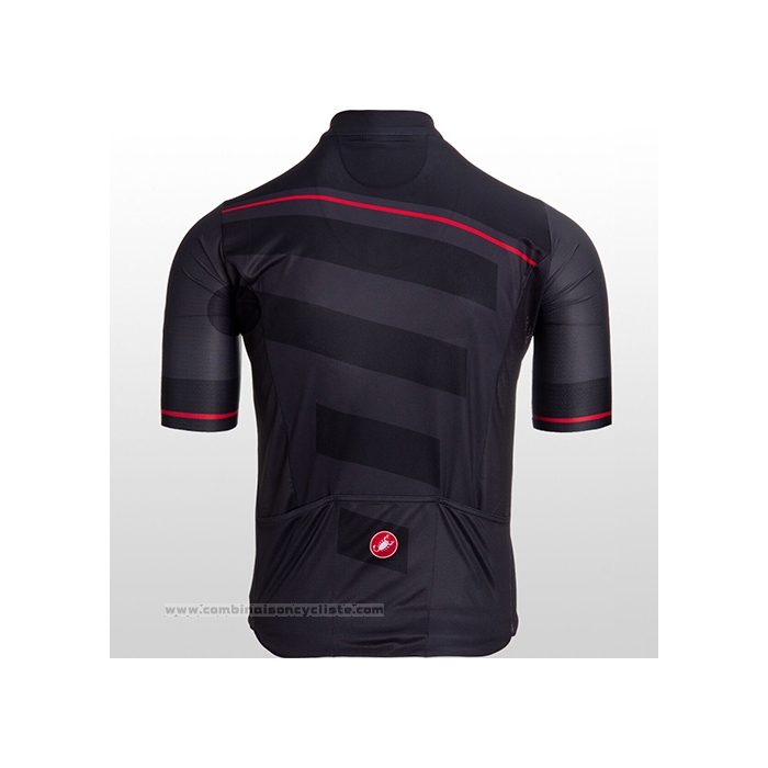 2021 Maillot Cyclisme Castelli Fonce Noir Manches Courtes et Cuissard