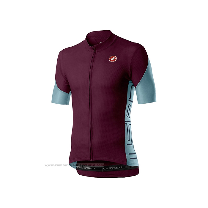 2021 Maillot Cyclisme Castelli Fonce Violet Manches Courtes et Cuissard